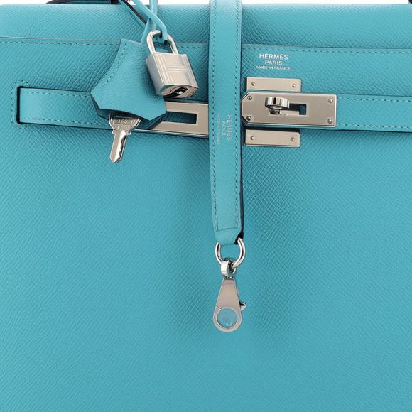 Hermes Kelly Handbag Bleu Du Nord Epsom with Palladium Hardware 32 Blue - Picture 6 of 8